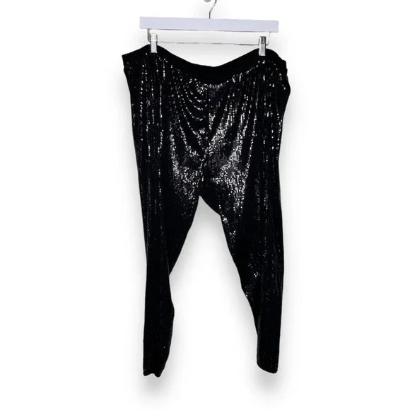 Black Sequin Women's Pants New With Tag 3x4× - Picture 3 of 13